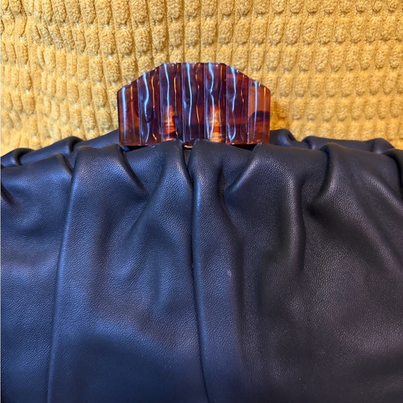 Louise Et Cie Loni Leather Clutch Bag in Black. Retail $348 - Picture 5 of 13